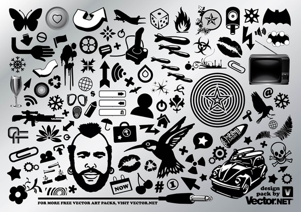 Black and White Design Vector Art Pack by Vector NET