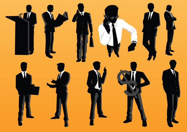 Vector silhouettes of business people