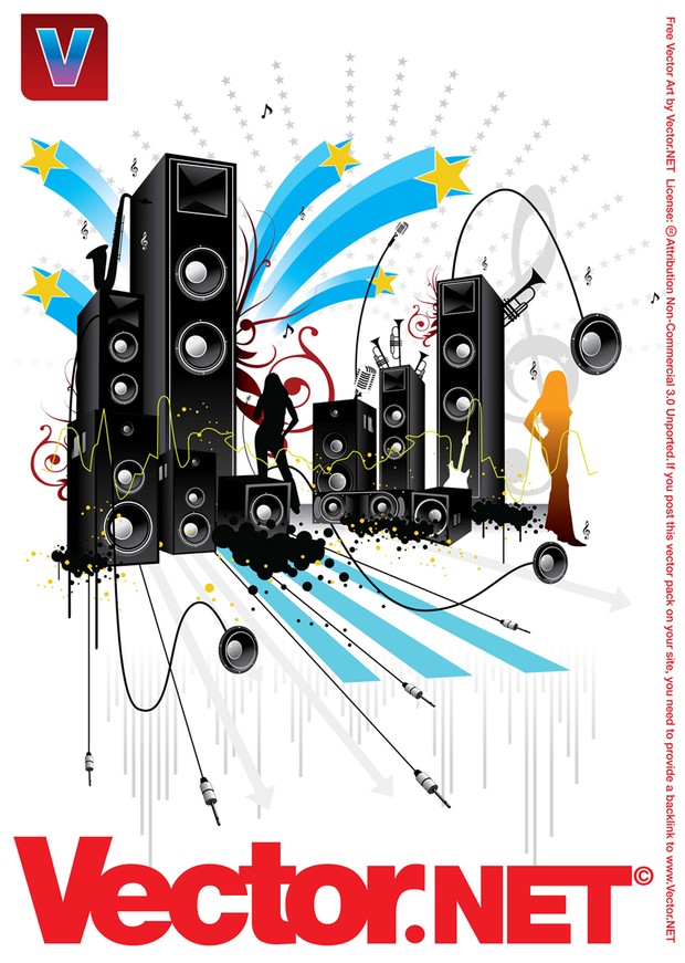 Free Pop Art Style Music Vector