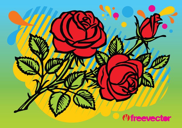 Roses vector drawing