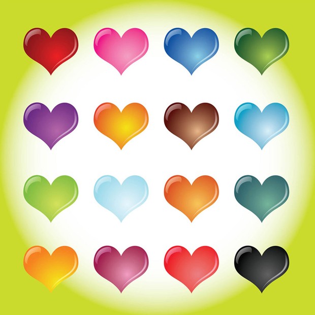 16 Colorful Heart Vectors