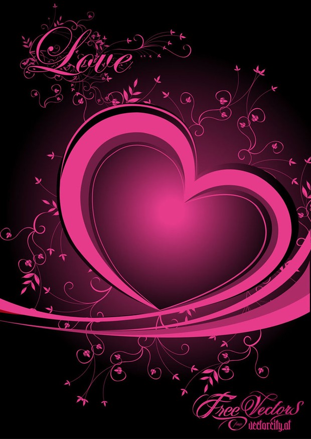 Pink heart vector design