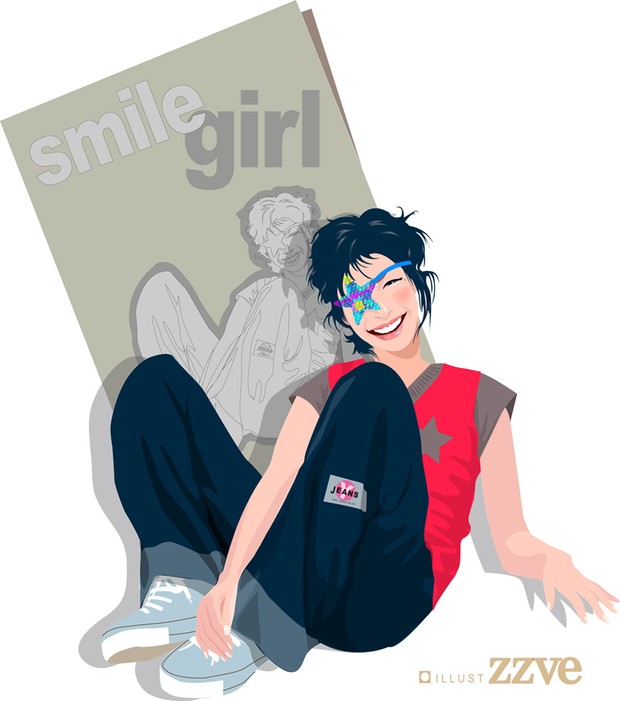 Smile girl vector