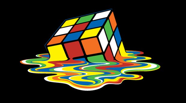 Melting Rubik Cube vector