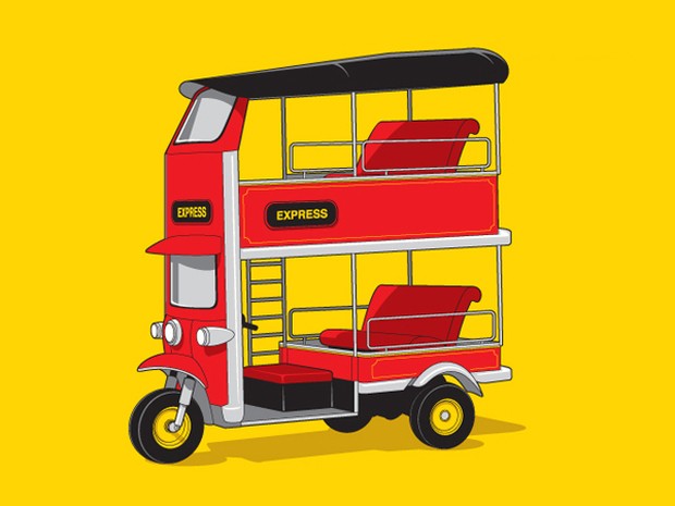 Double Decker Bike vector