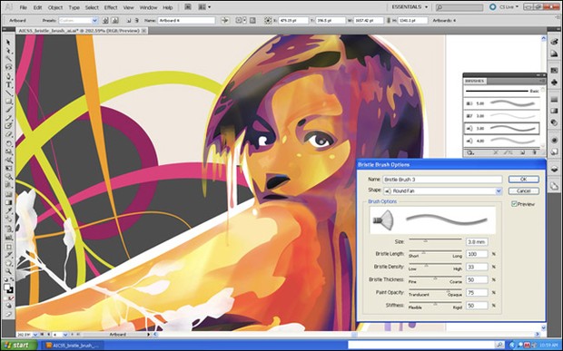 Illustrator CS5 Bristle Brush