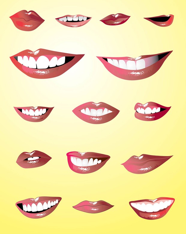 Smiling Lips Vectors