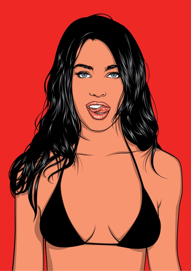 Megan Fox Vector Art Illustration