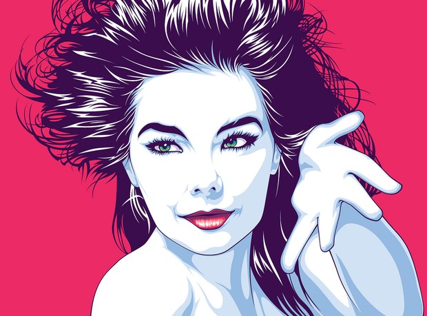 Vector Portrait of Björk, The Fragile Queen of Extravaganza