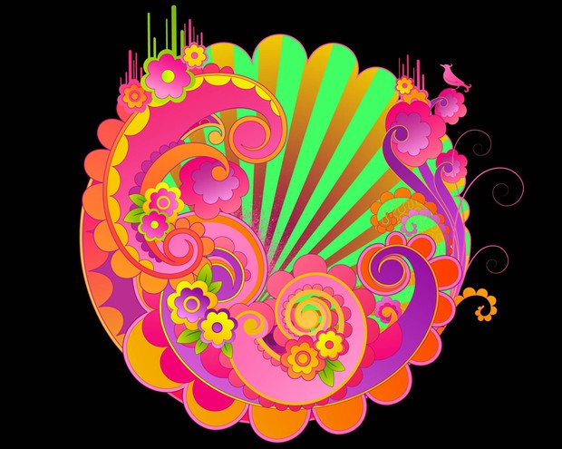 Sixties Scroll vector design