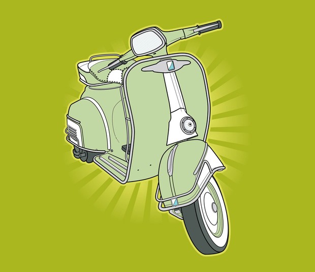 Vintage green Vespa