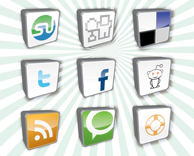Social Media Bookmark Vector Icons