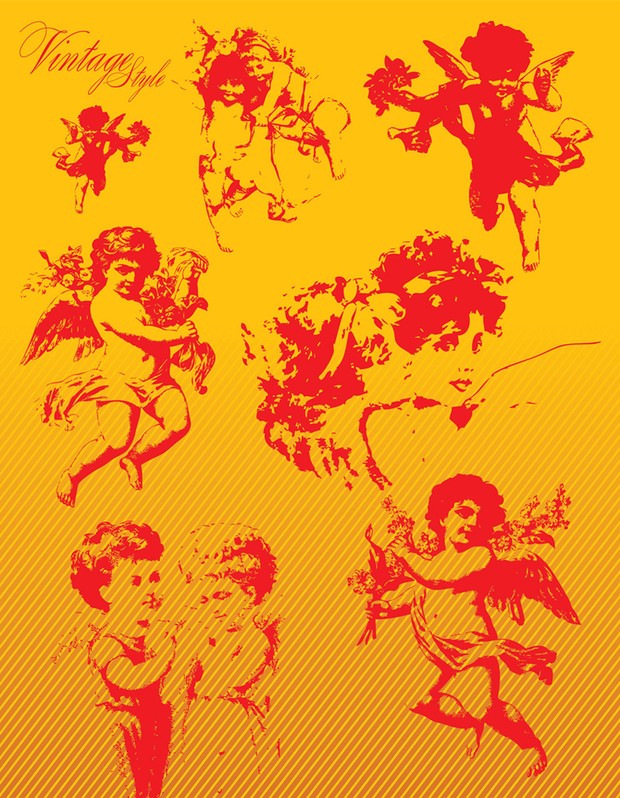 Vintage Vector Cupids by Sergey Poluse