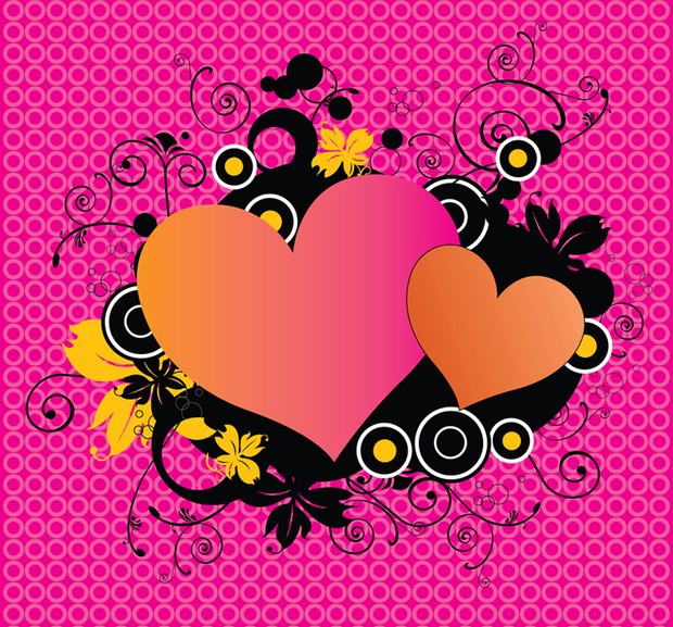 Pop Art Vector Hearts