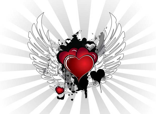 Winged Heart vector design