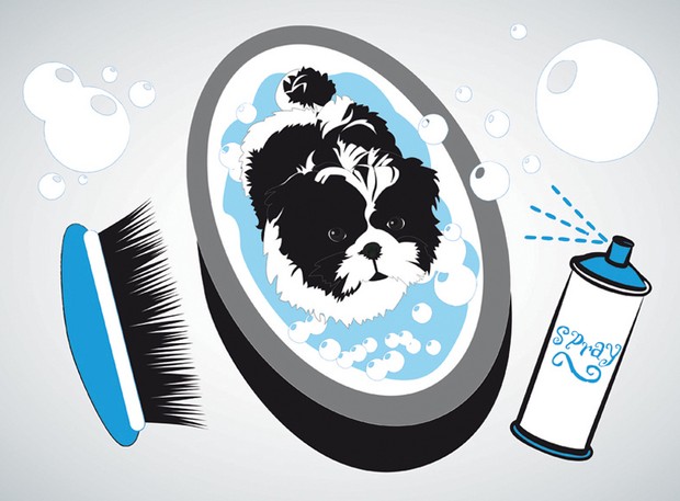 Bathing Puppy Vector