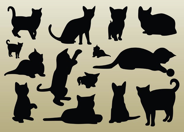 Cats Vectors Silhouettes