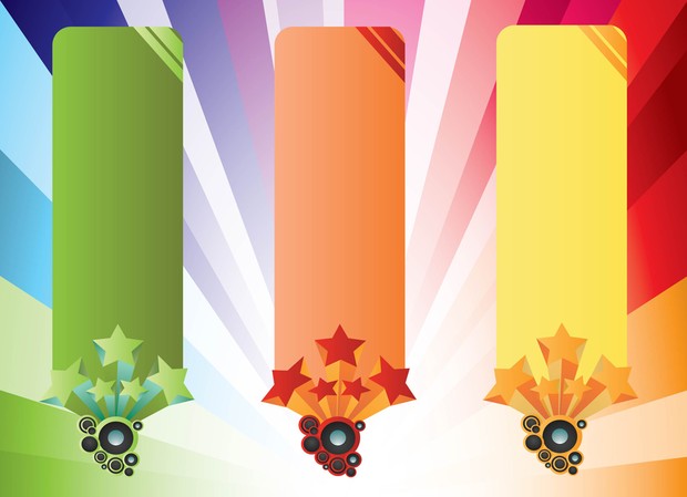 Three beautiful web vector banners