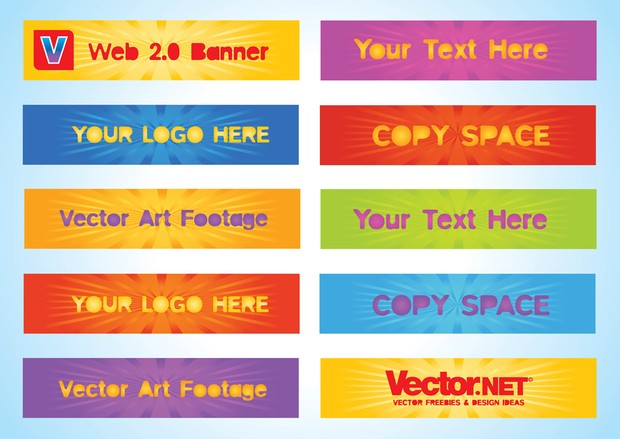 Pack of 10 free vector web banners