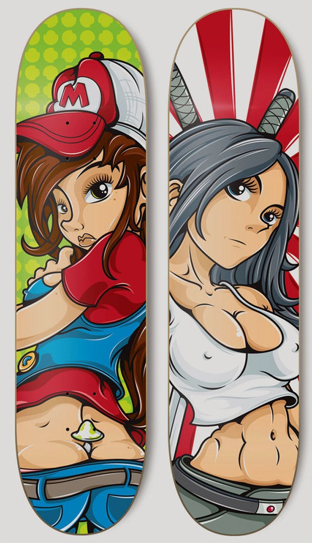 Sexy Girl Skateboard Vectors
